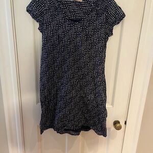 Elegant Navy and White Midi Dress